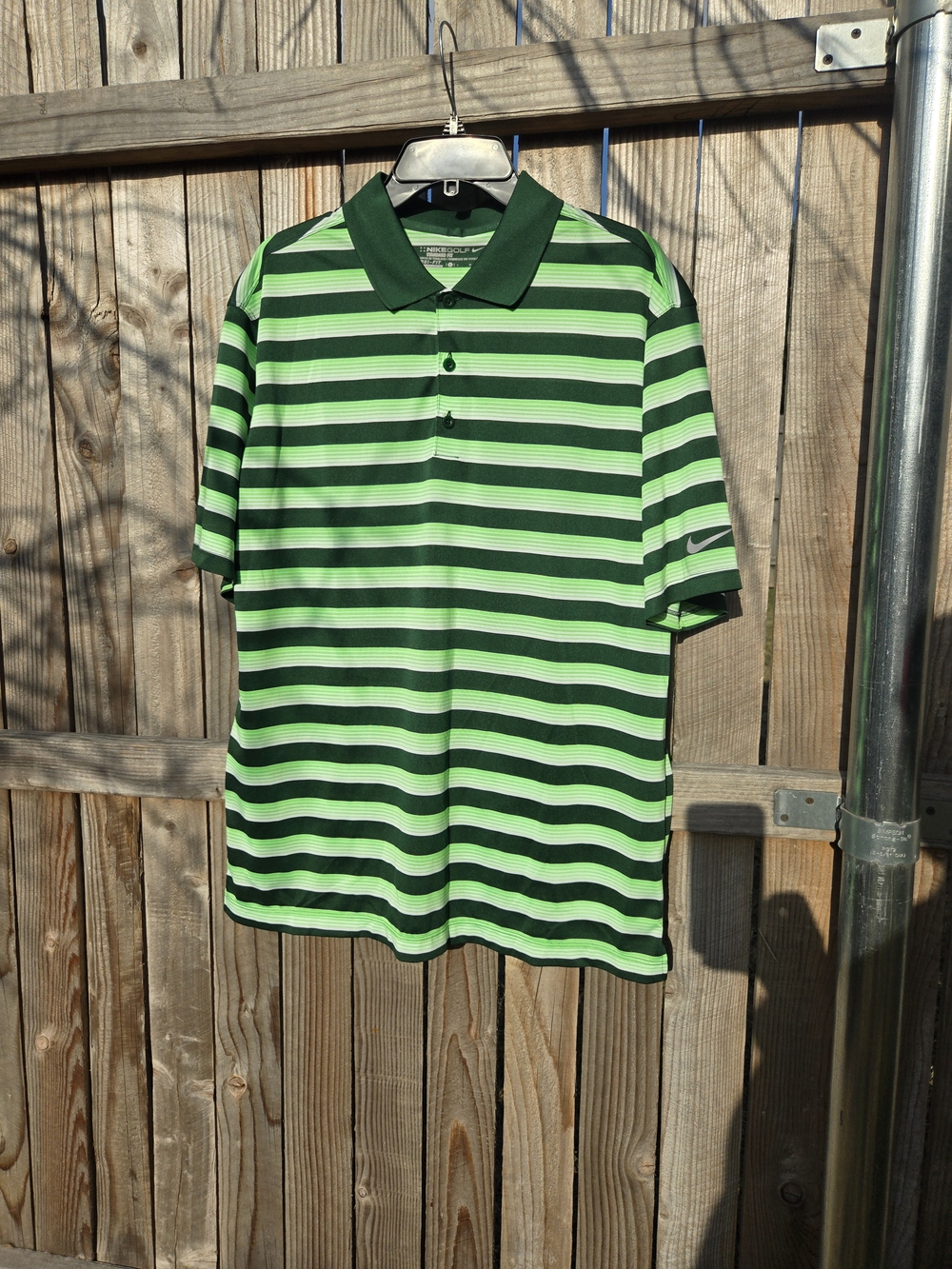 Nike Golf, Green Striped Polo Shirt
